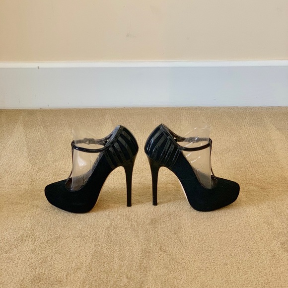 Black Suede Heels. Evening Wear.  5”. - Picture 3 of 7